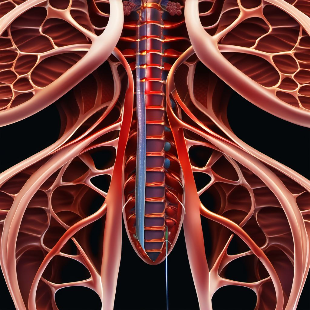 Laceration without foreign body of unspecified part of thorax digital illustration