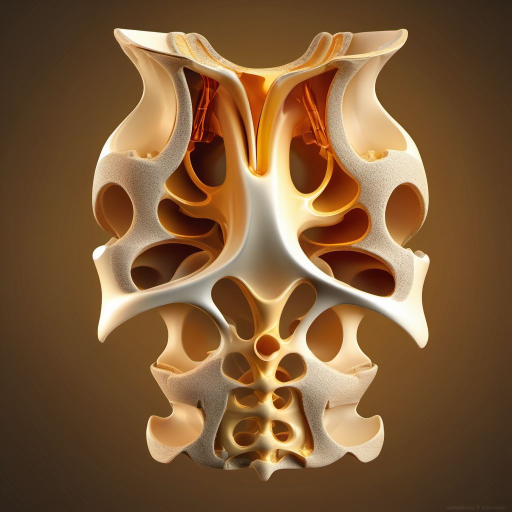 Fracture of thoracic vertebra digital illustration