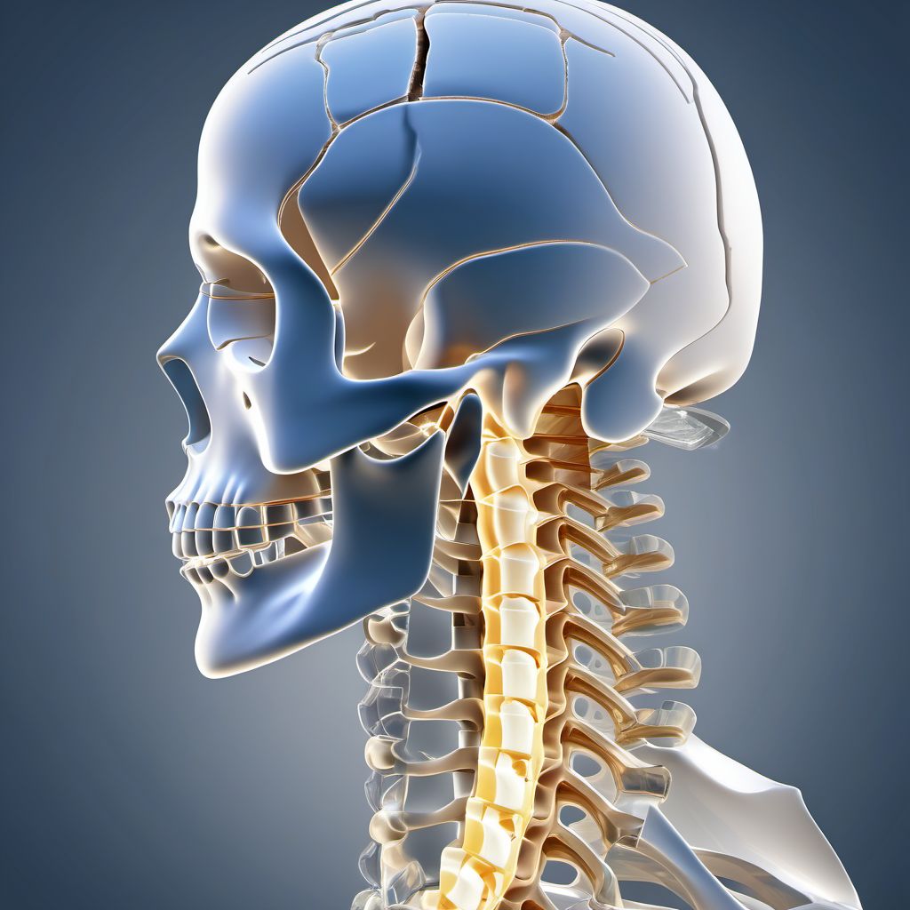 Fracture of unspecified thoracic vertebra digital illustration