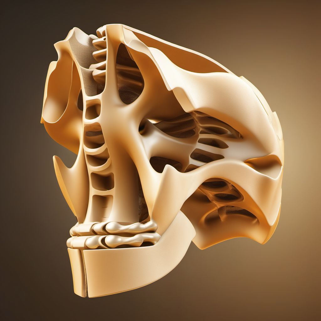 Wedge compression fracture of unspecified thoracic vertebra digital illustration