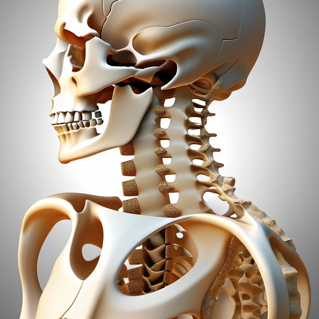 Unspecified fracture of unspecified thoracic vertebra digital illustration