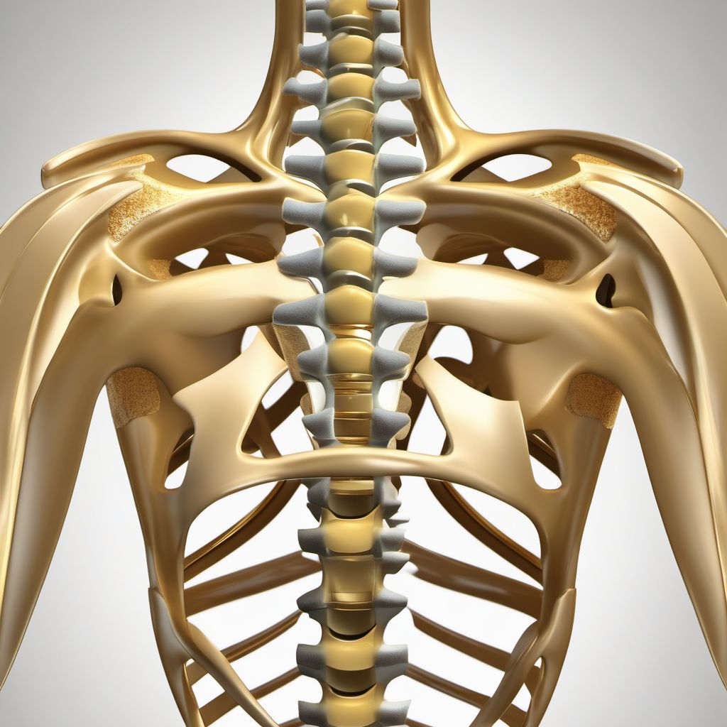 Fracture of first thoracic vertebra digital illustration