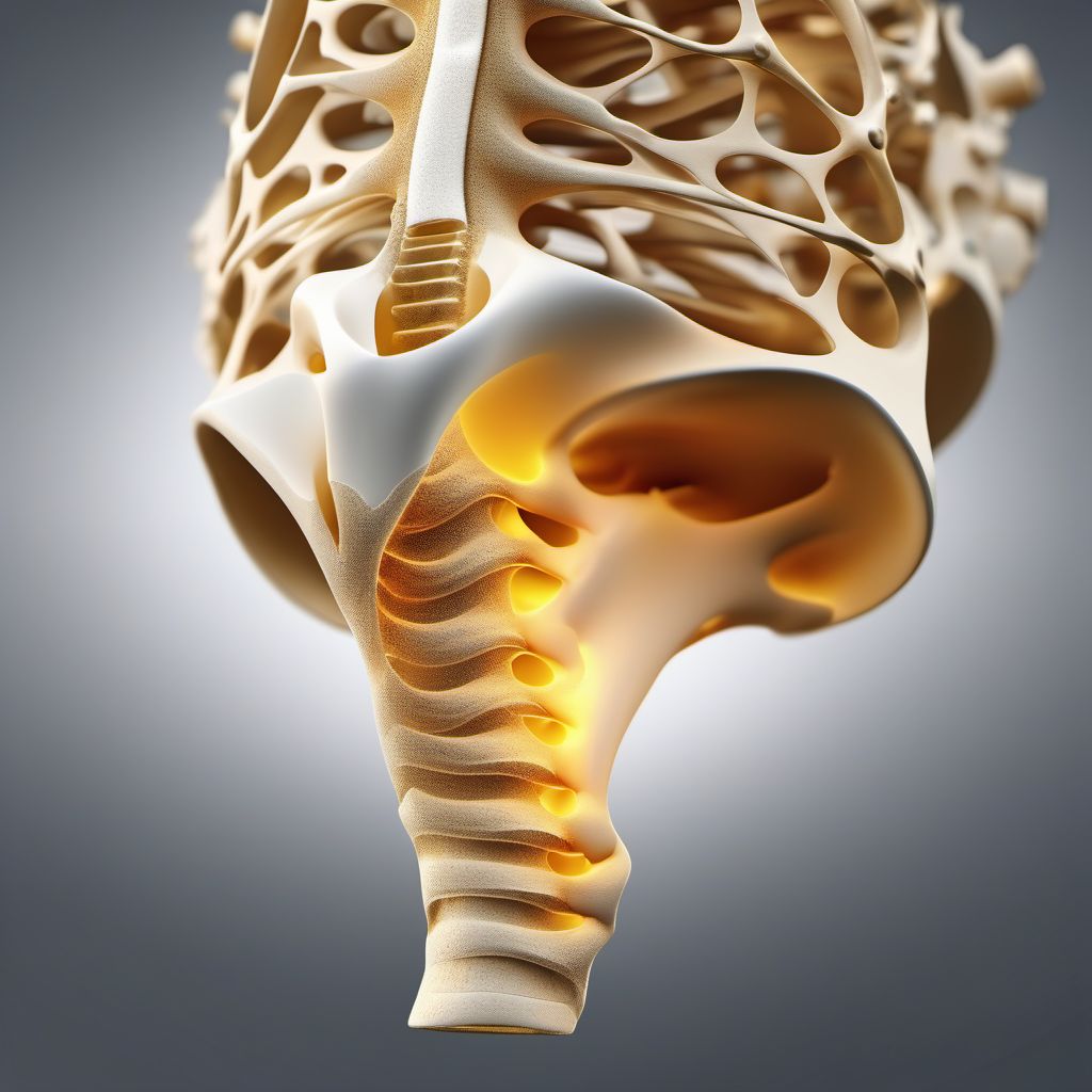 Unspecified fracture of first thoracic vertebra digital illustration