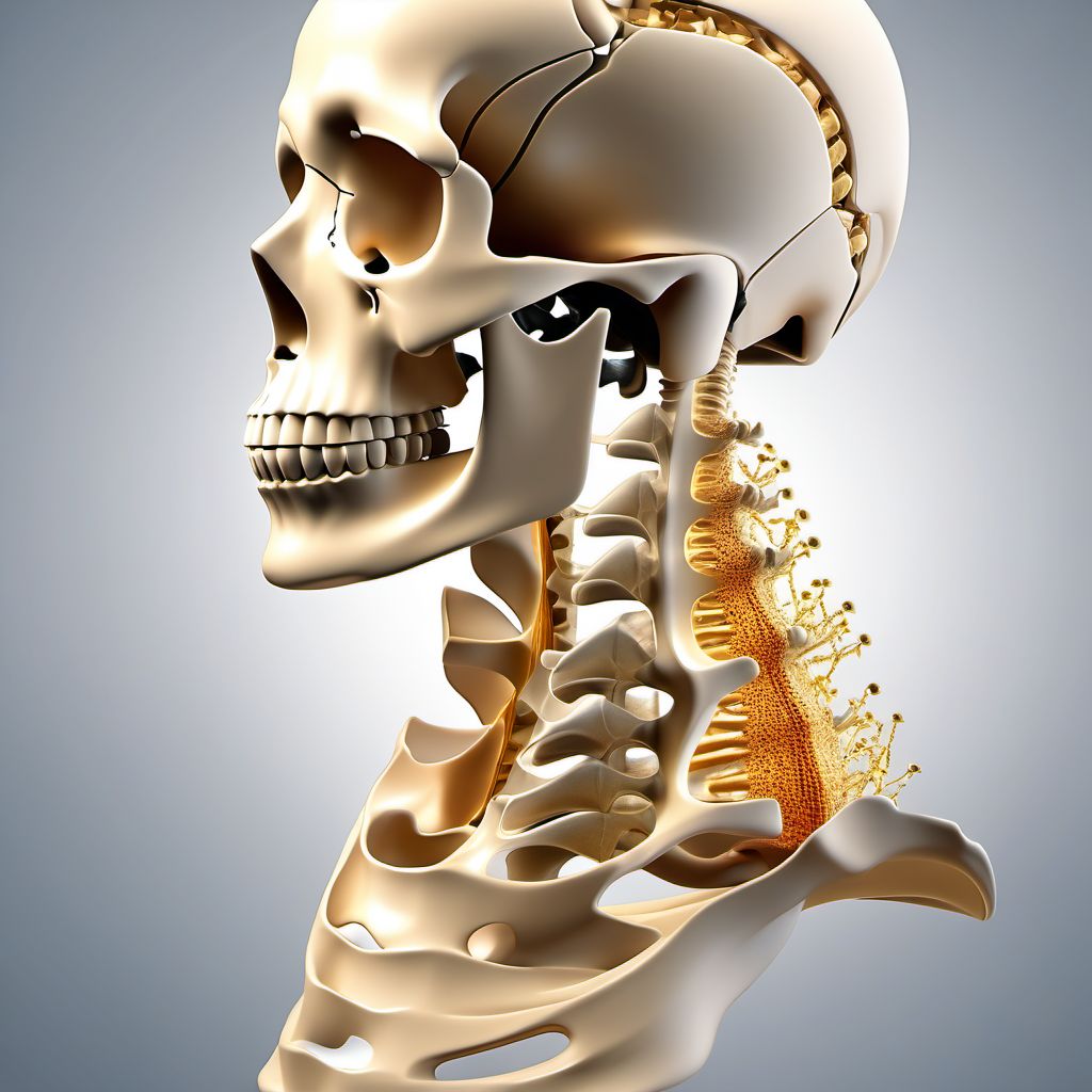 Fracture of second thoracic vertebra digital illustration