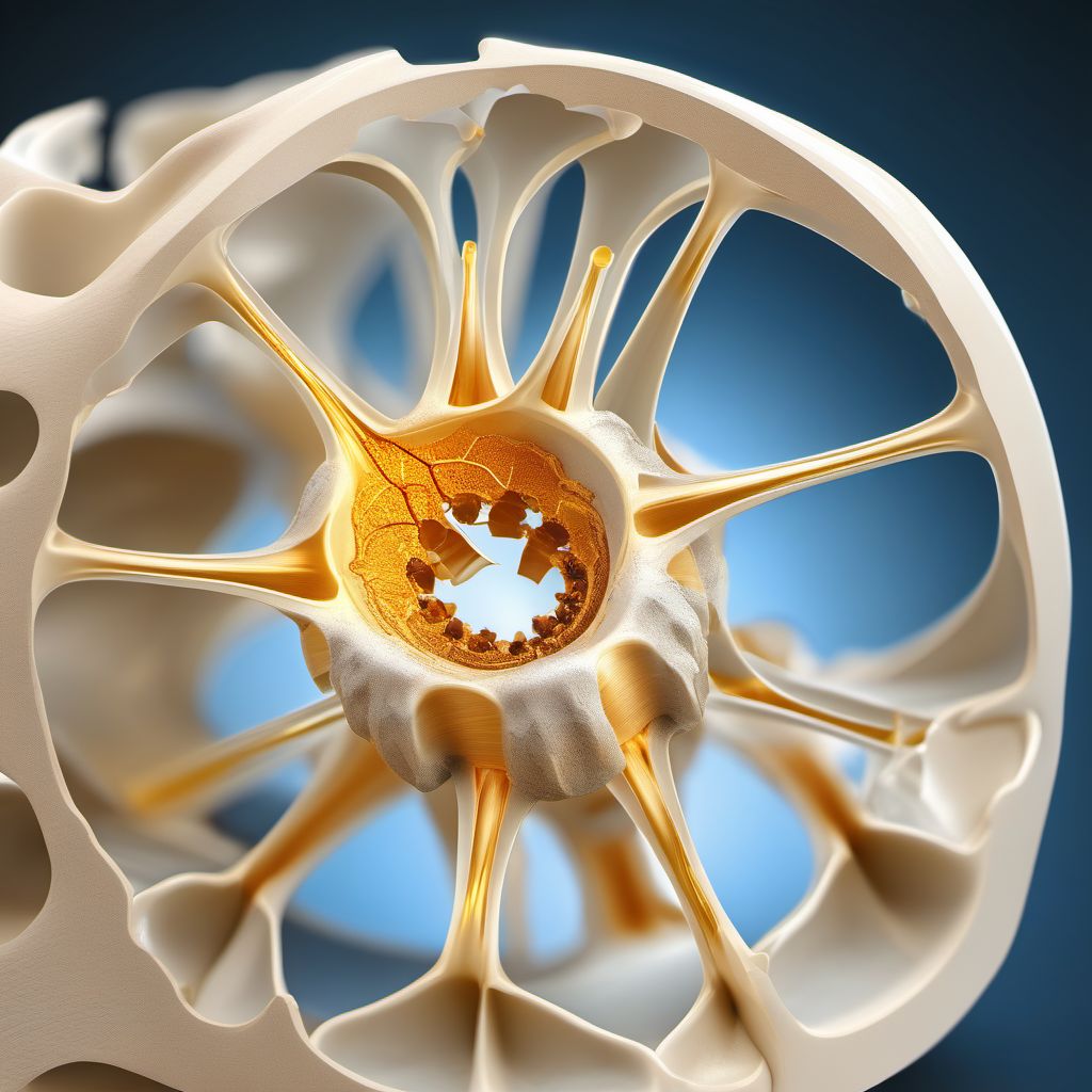 Stable burst fracture of second thoracic vertebra digital illustration