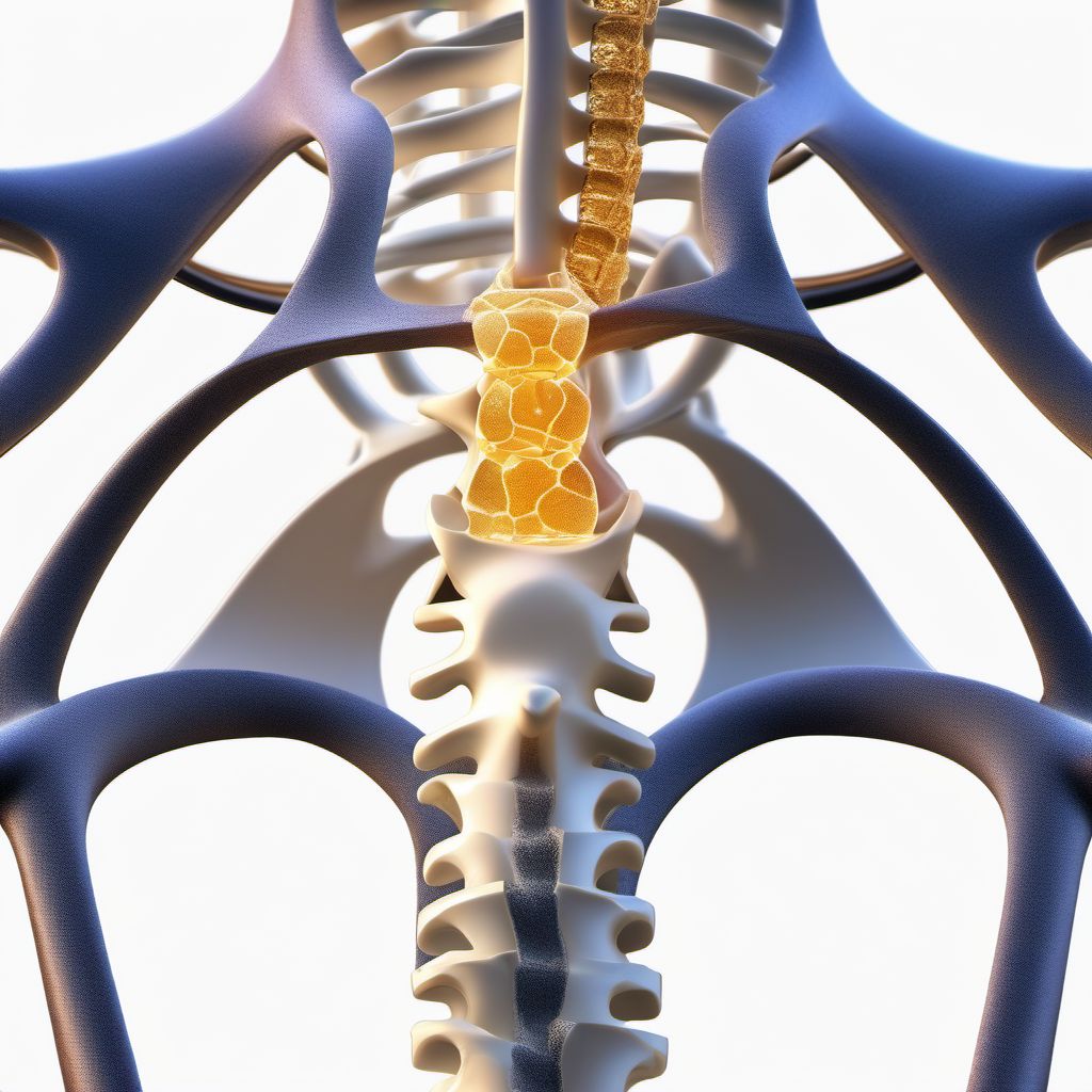 Other fracture of second thoracic vertebra digital illustration