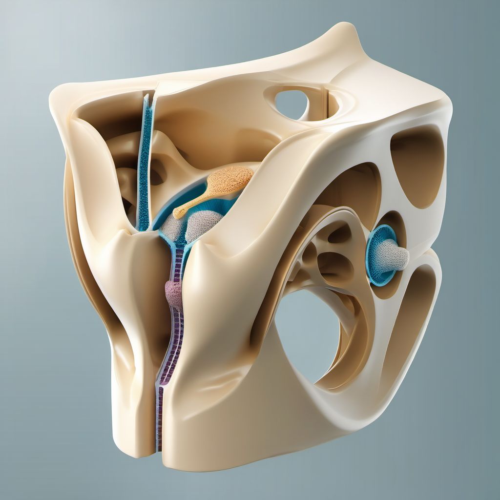 Wedge compression fracture of fourth thoracic vertebra digital illustration