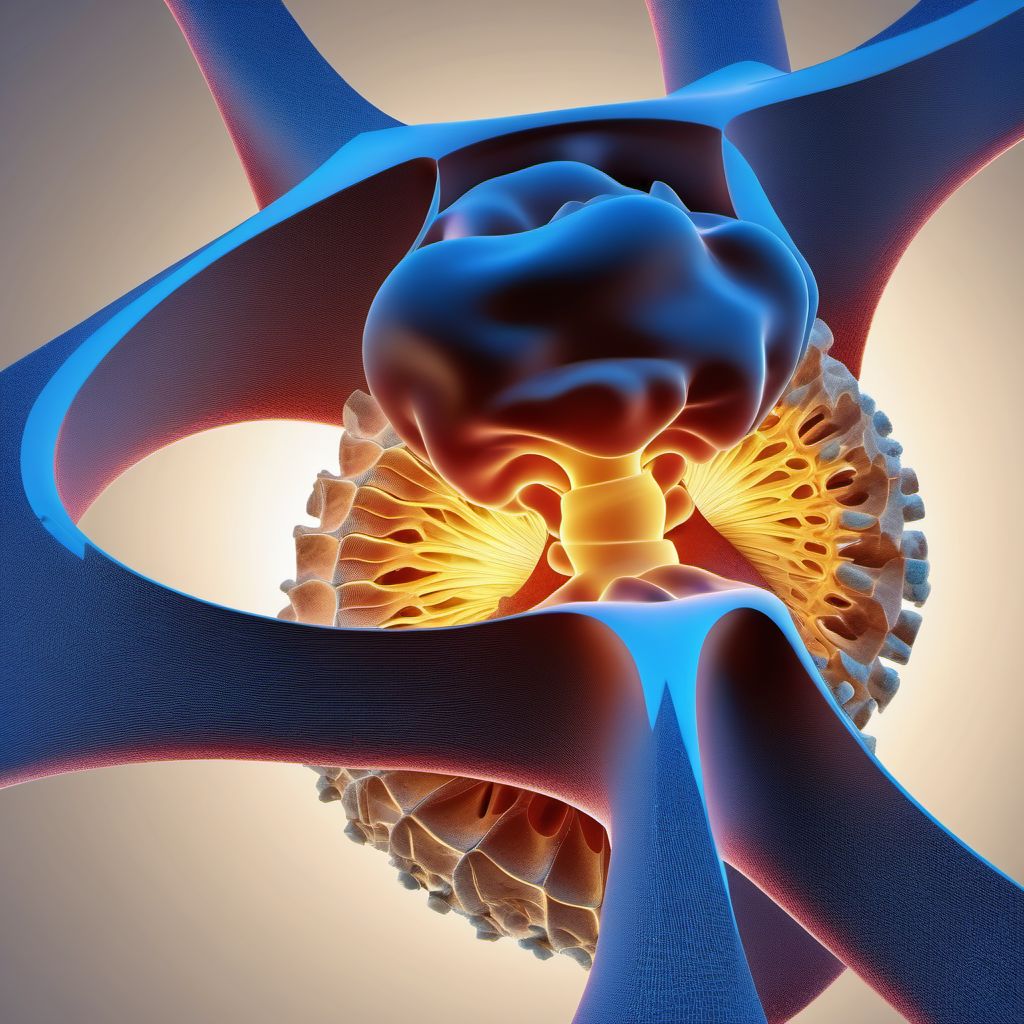 Unstable burst fracture of fourth thoracic vertebra digital illustration