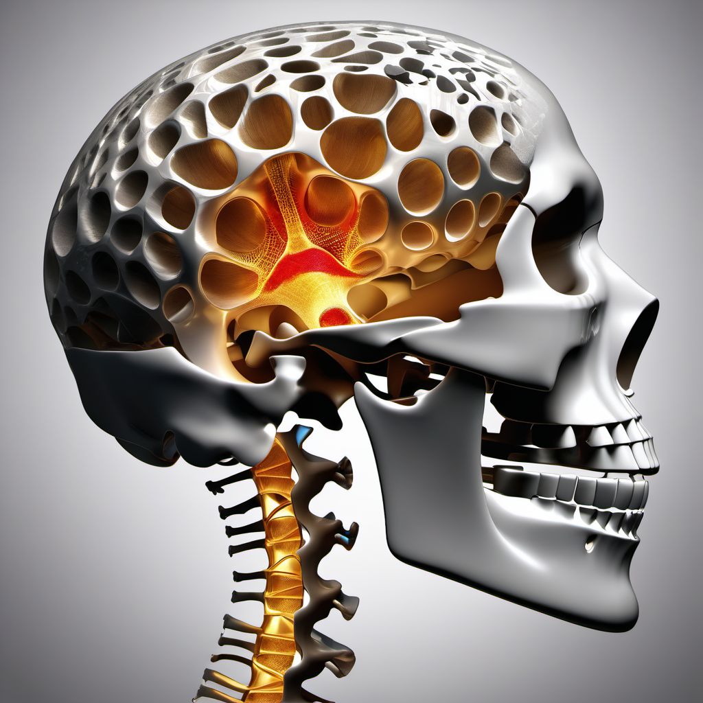 Fracture of T7-T8 vertebra digital illustration