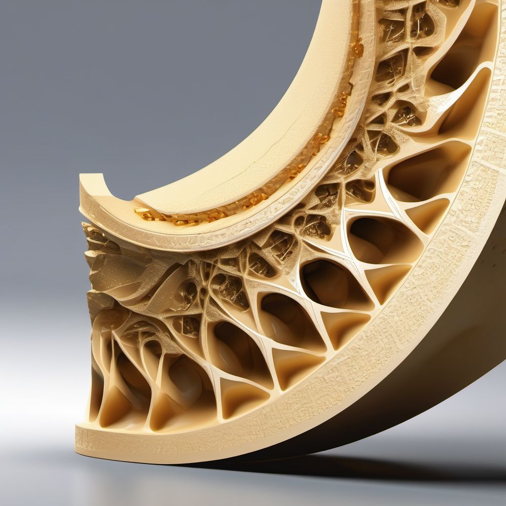 Wedge compression fracture of T9-T10 vertebra digital illustration