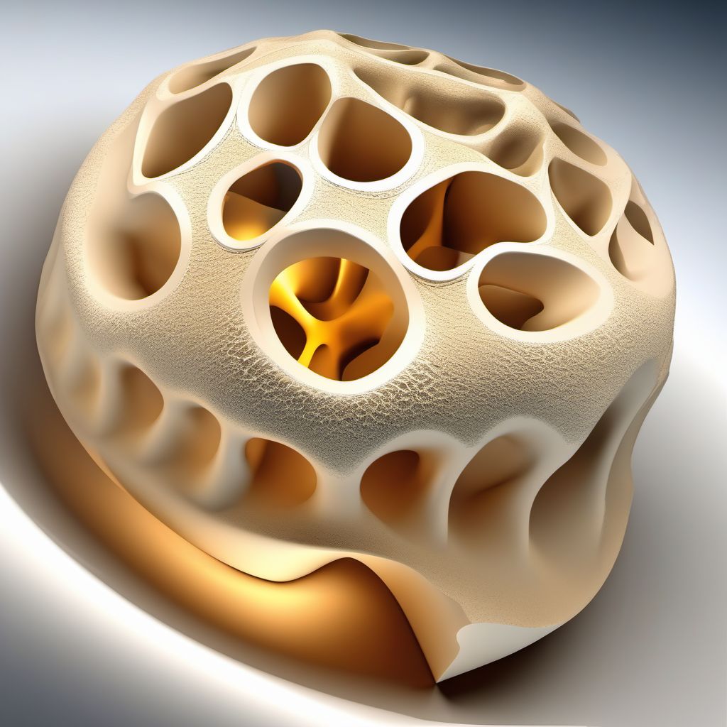 Stable burst fracture of T9-T10 vertebra digital illustration