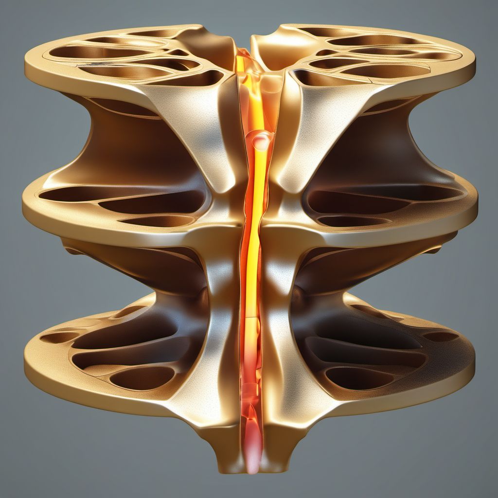 Unspecified fracture of T9-T10 vertebra digital illustration