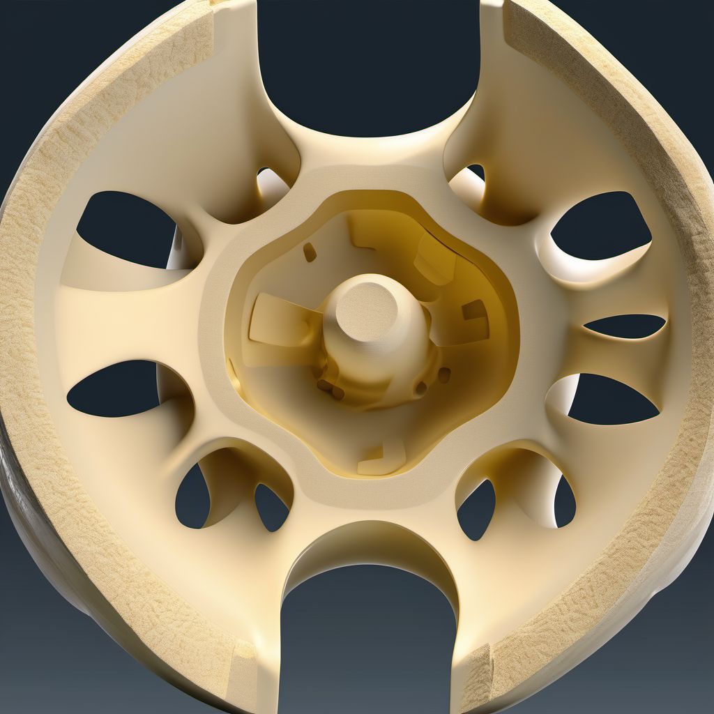 Wedge compression fracture of T11-T12 vertebra digital illustration