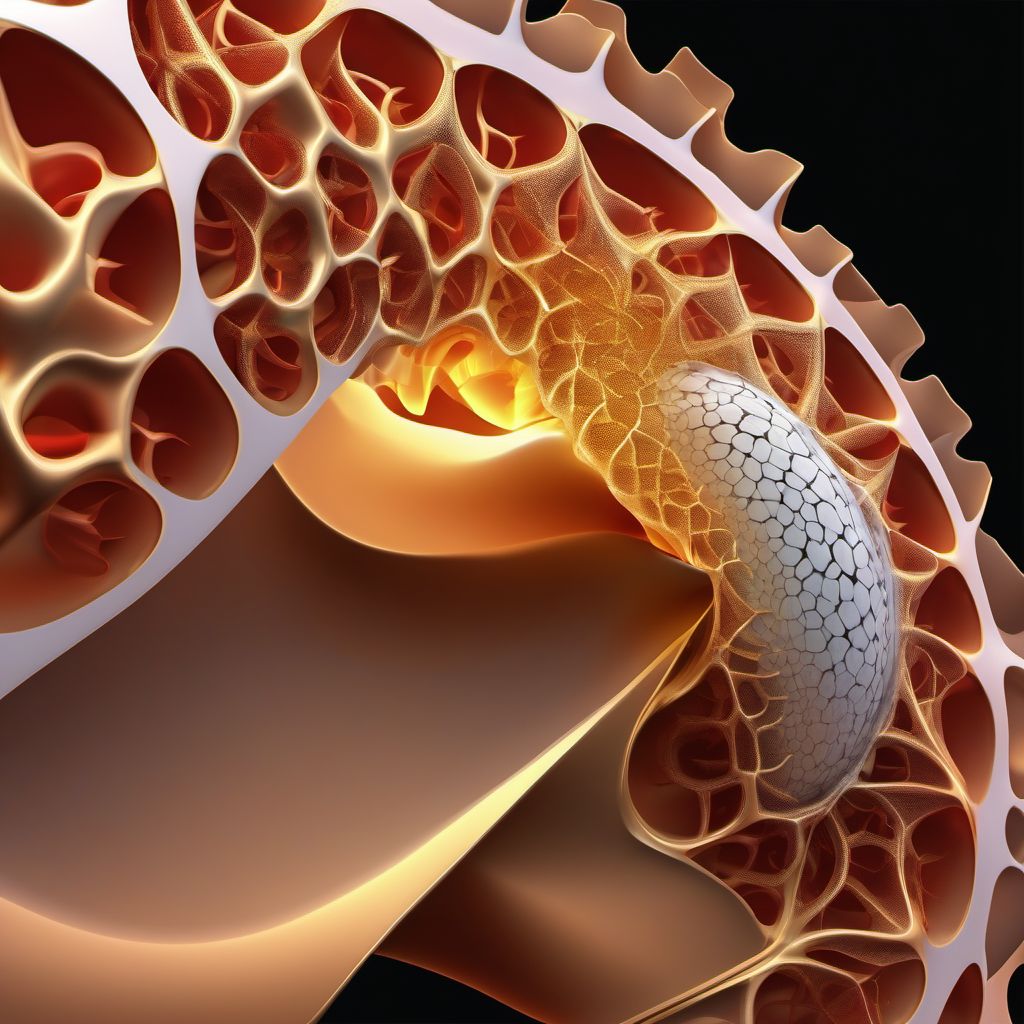 Fracture of xiphoid process digital illustration