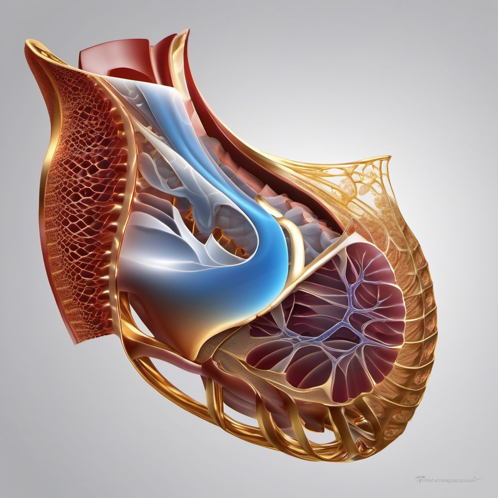 Fracture of one rib, left side digital illustration