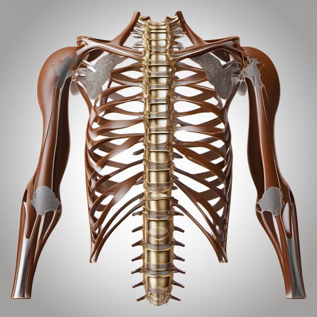 Multiple fractures of ribs, bilateral digital illustration