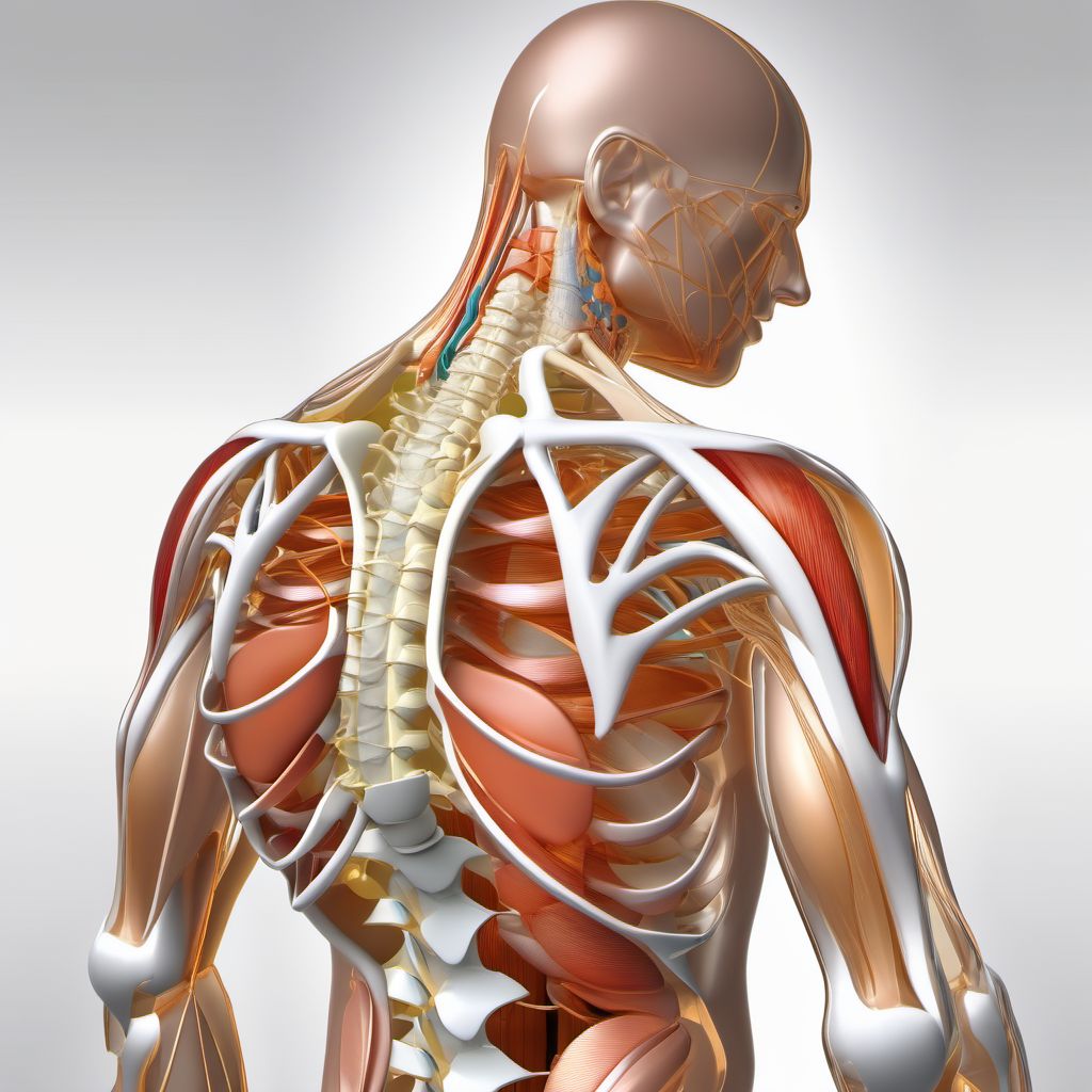 Dislocation and sprain of joints and ligaments of thorax digital illustration