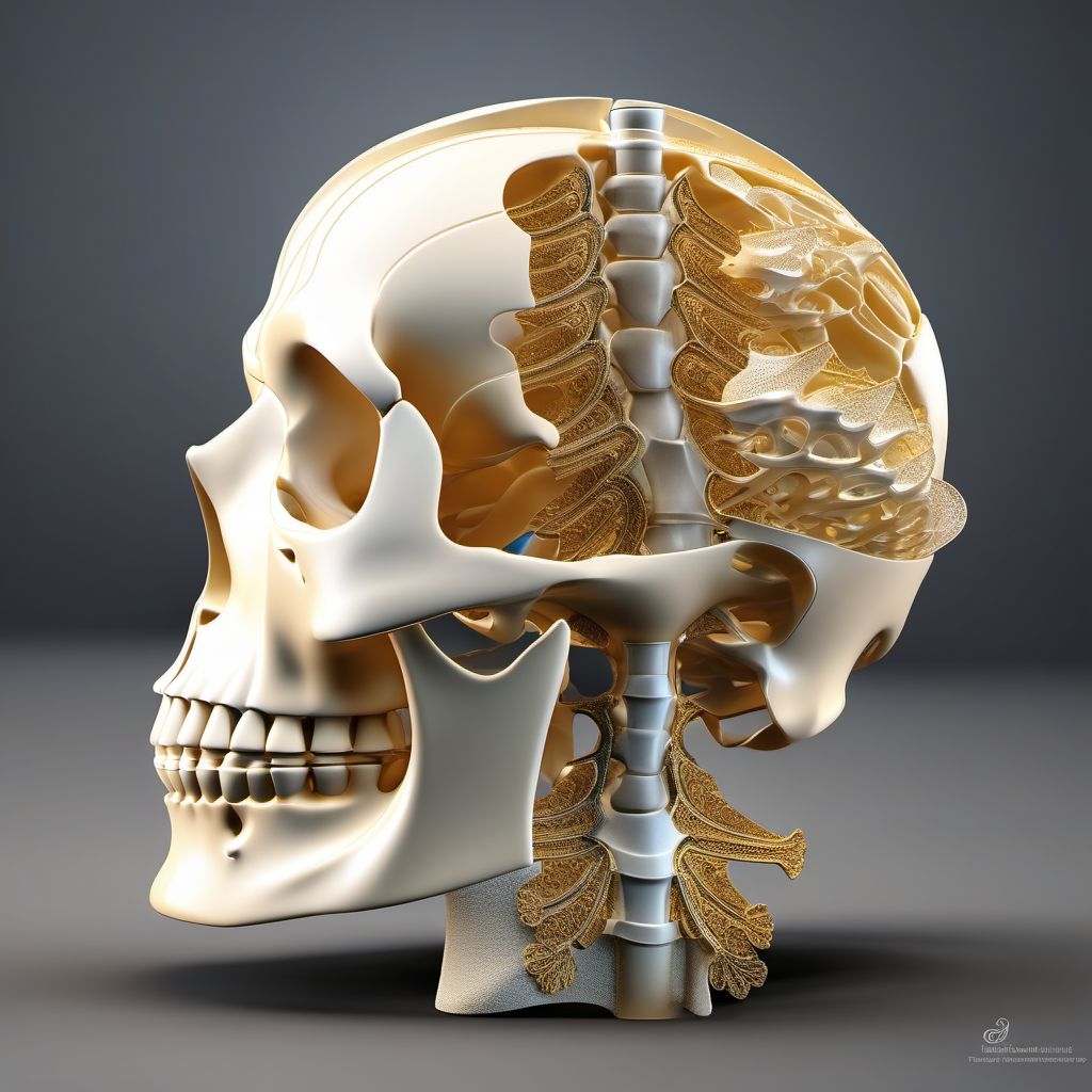 Subluxation of T1/T2 thoracic vertebra digital illustration