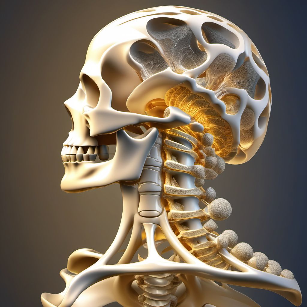 Subluxation of T2/T3 thoracic vertebra digital illustration