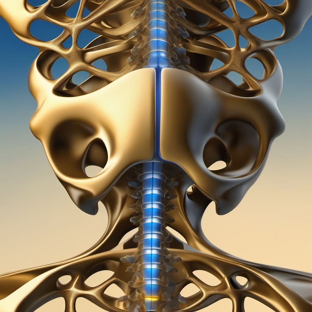 Subluxation of T3/T4 thoracic vertebra digital illustration