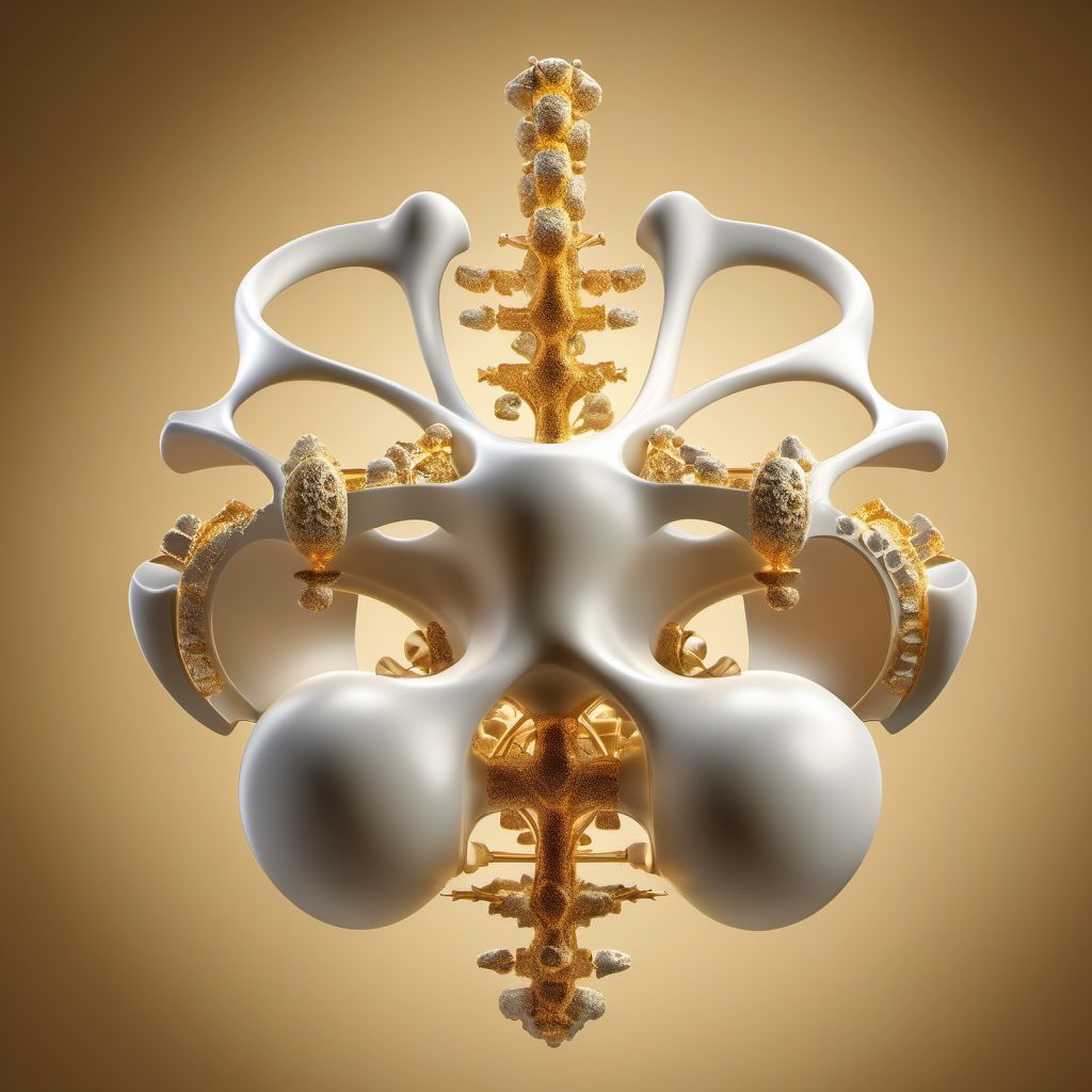 Subluxation of T6/T7 thoracic vertebra digital illustration