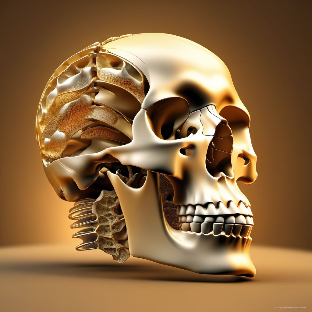 Dislocation of T7/T8 thoracic vertebra digital illustration