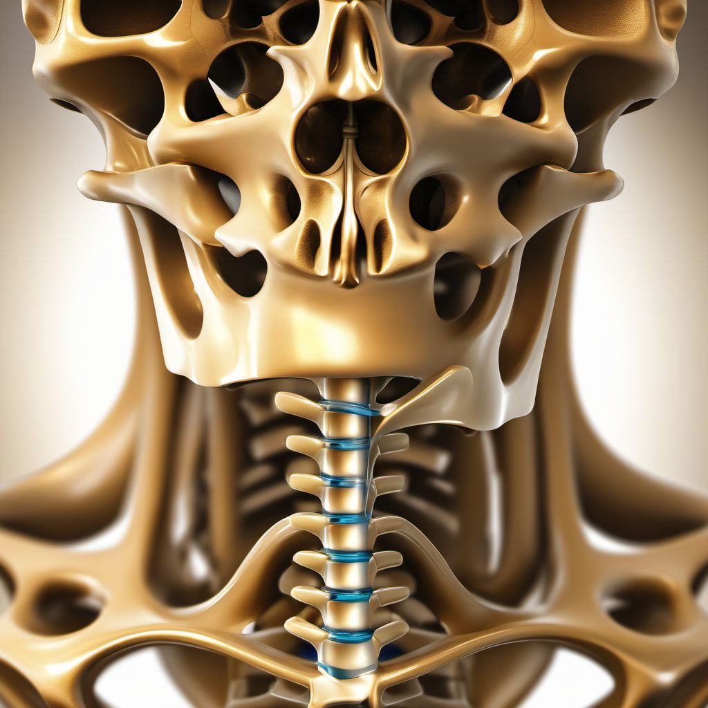 Subluxation and dislocation of T12/L1 thoracic vertebra digital illustration