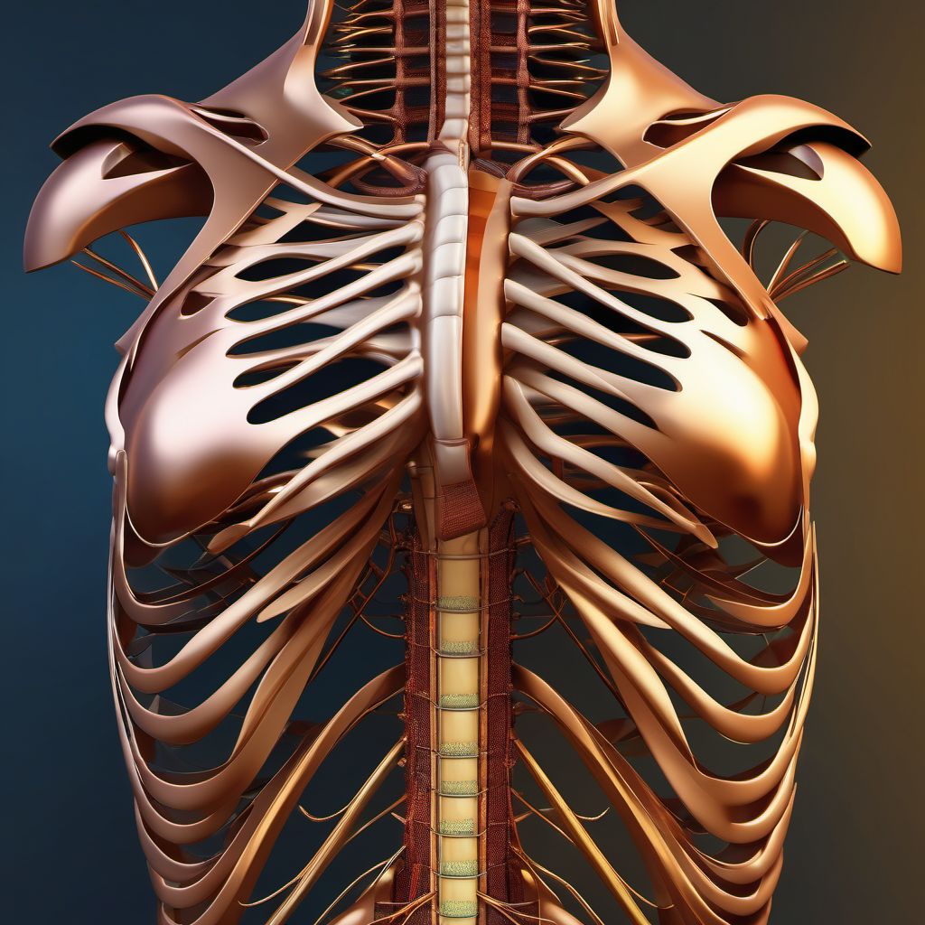 Dislocation of other and unspecified parts of thorax digital illustration