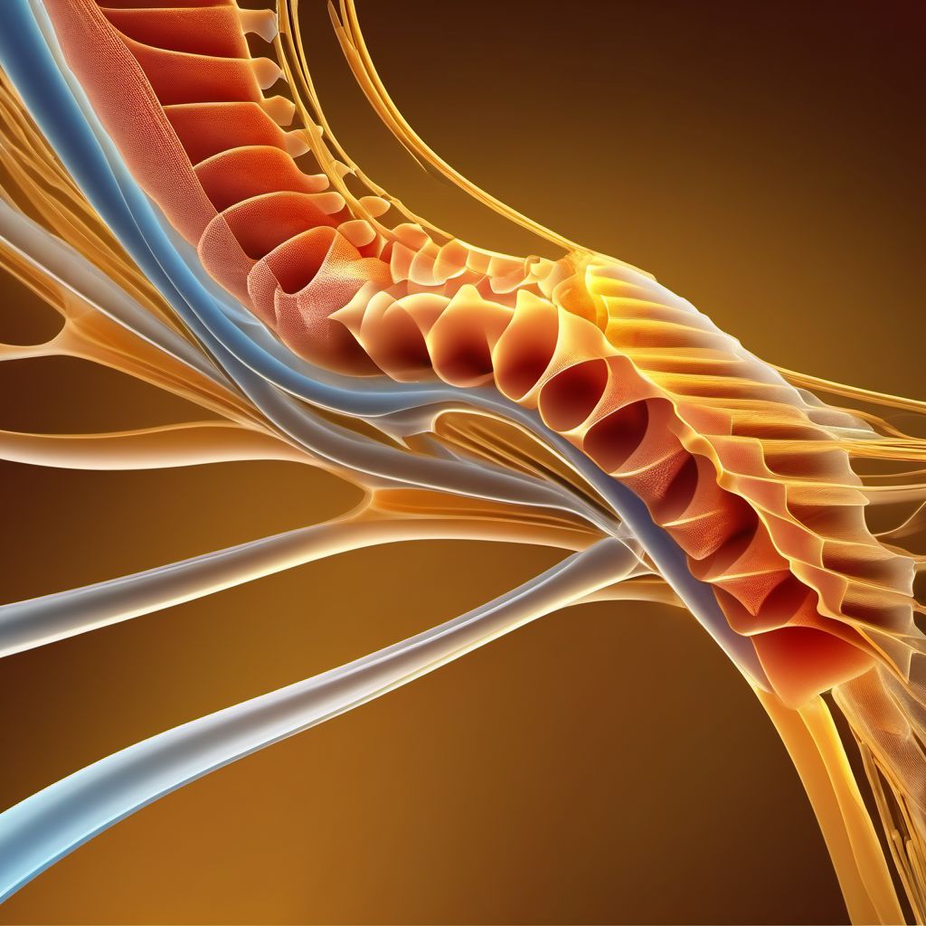 Sprain of ligaments of thoracic spine digital illustration