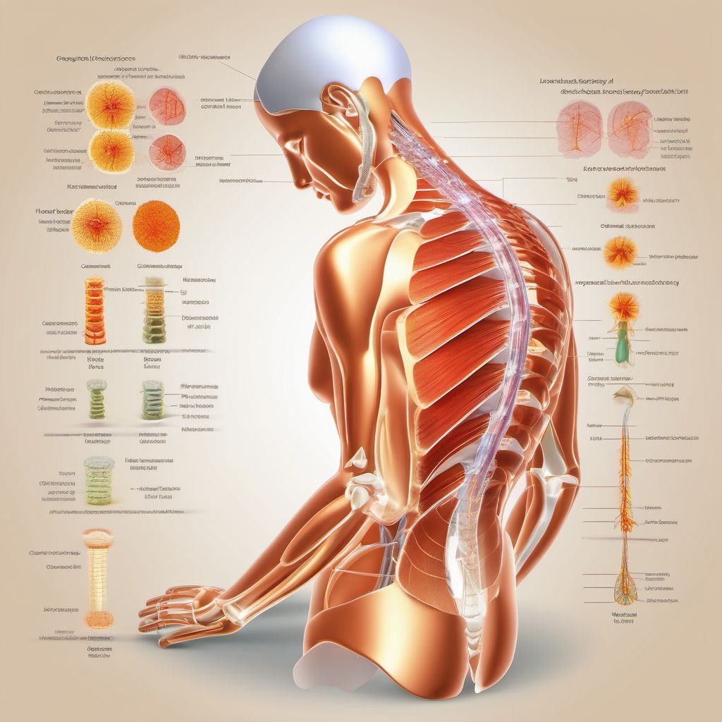 Other and unspecified injuries of thoracic spinal cord digital illustration