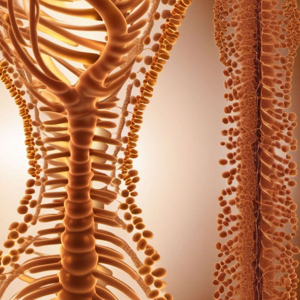 Brown-Sequard syndrome at T11-T12 level of thoracic spinal cord digital illustration