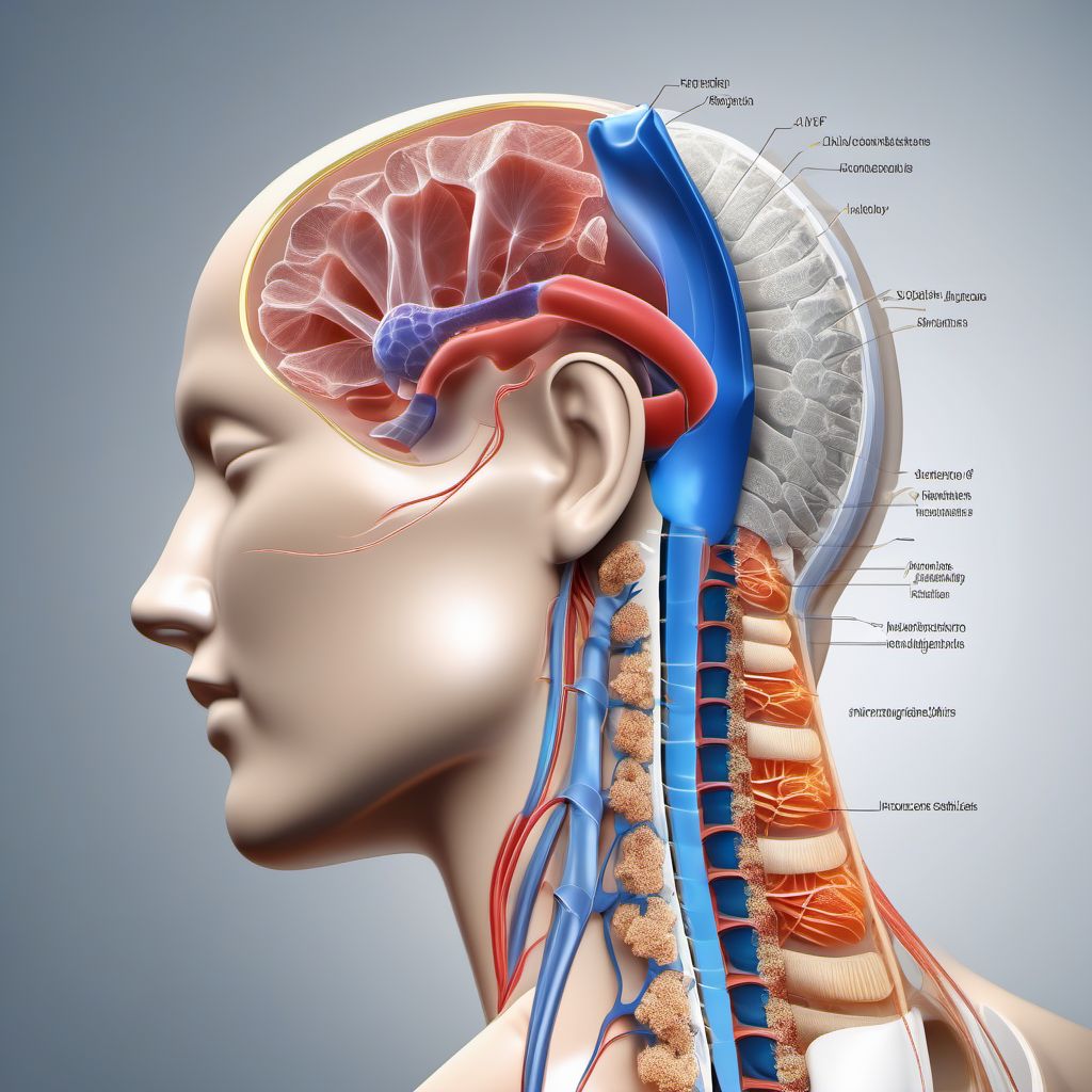 Other incomplete lesions of thoracic spinal cord digital illustration