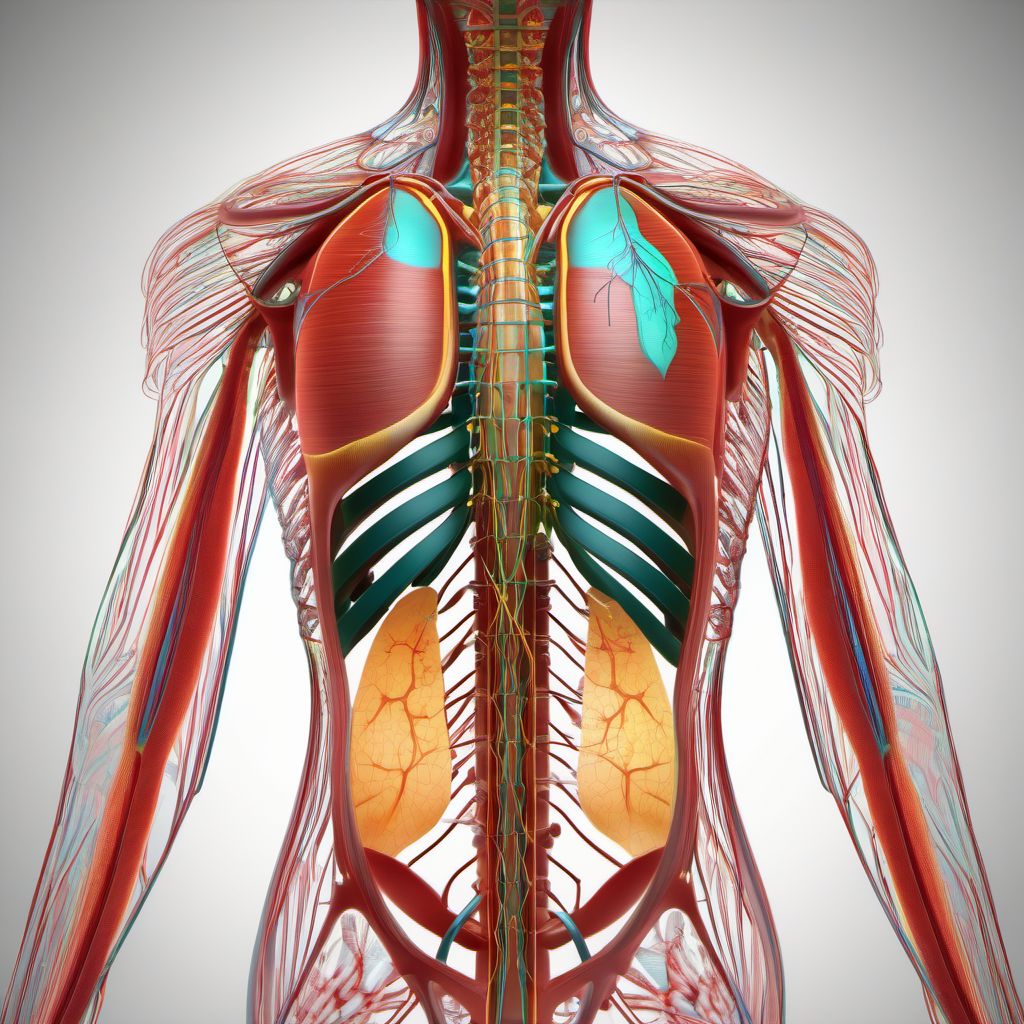 Injury of other specified nerves of thorax digital illustration