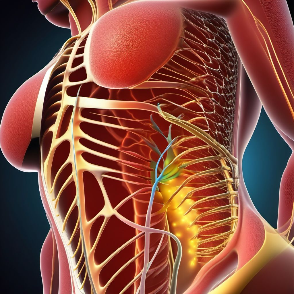 Injury of unspecified nerve of thorax digital illustration