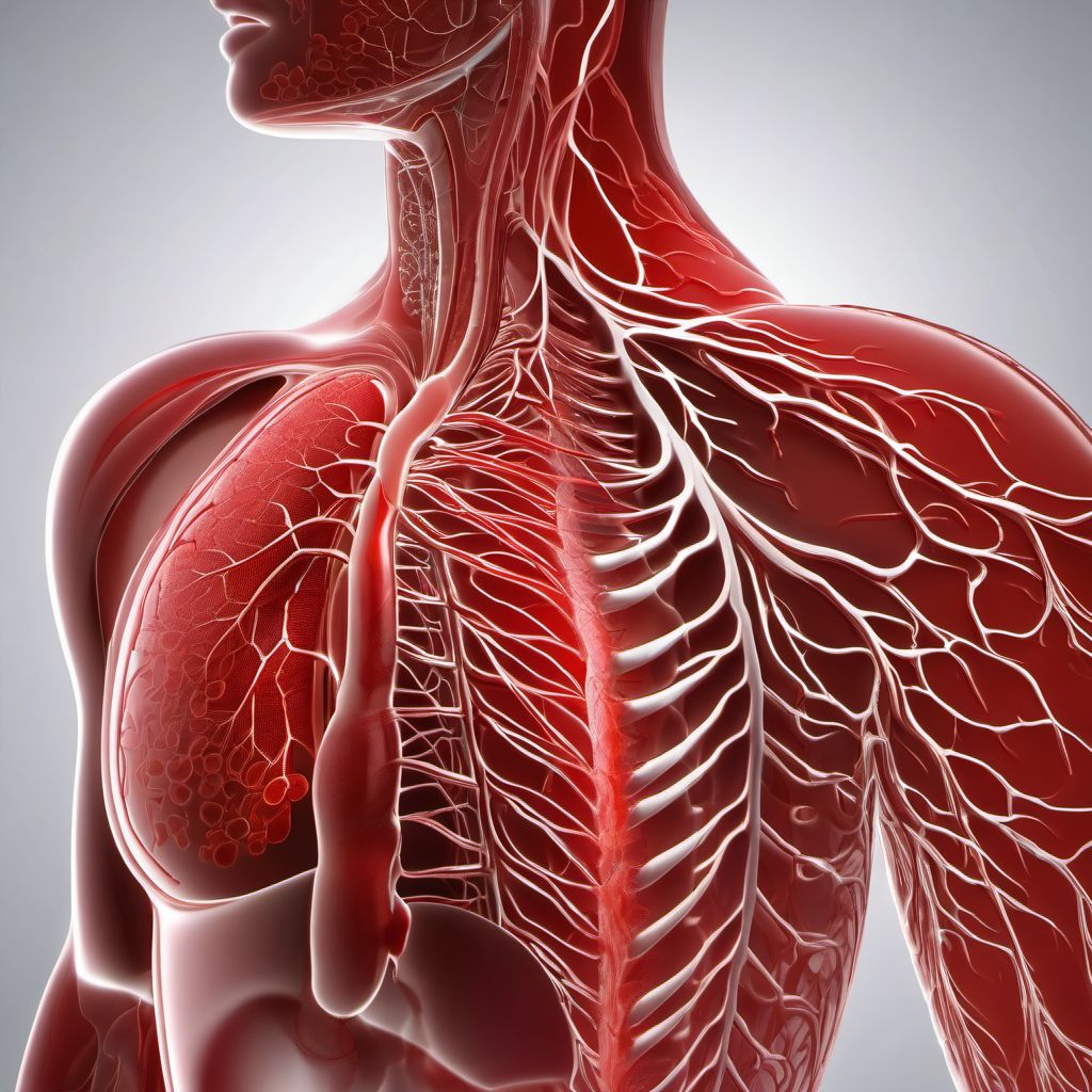 Injury of blood vessels of thorax digital illustration