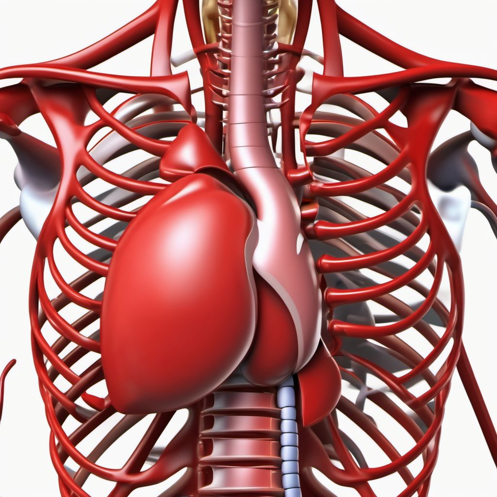 Unspecified injury of thoracic aorta digital illustration