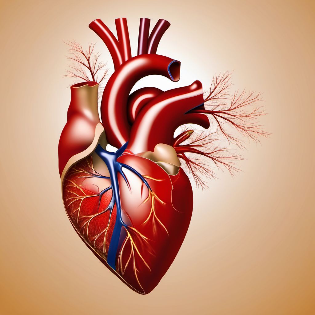 Minor laceration of thoracic aorta digital illustration