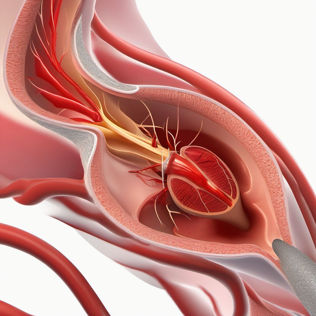 Major laceration of thoracic aorta digital illustration