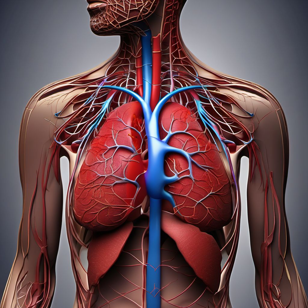 Injury of innominate or subclavian artery digital illustration