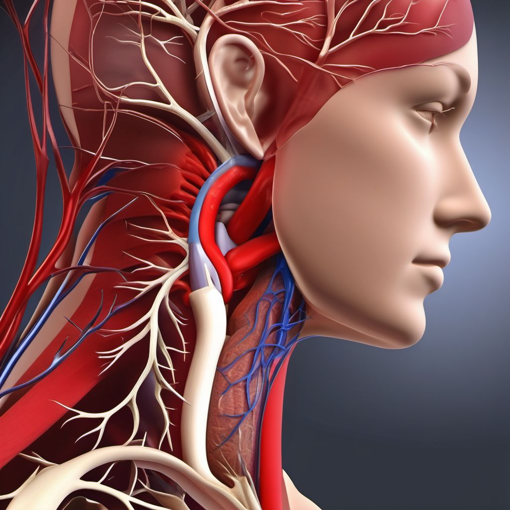 Unspecified injury of right innominate or subclavian artery digital illustration