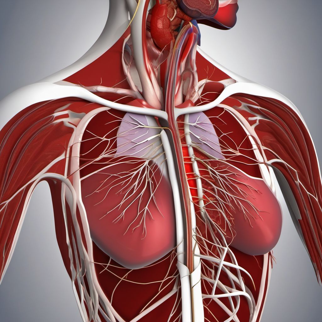 Unspecified injury of unspecified innominate or subclavian artery digital illustration