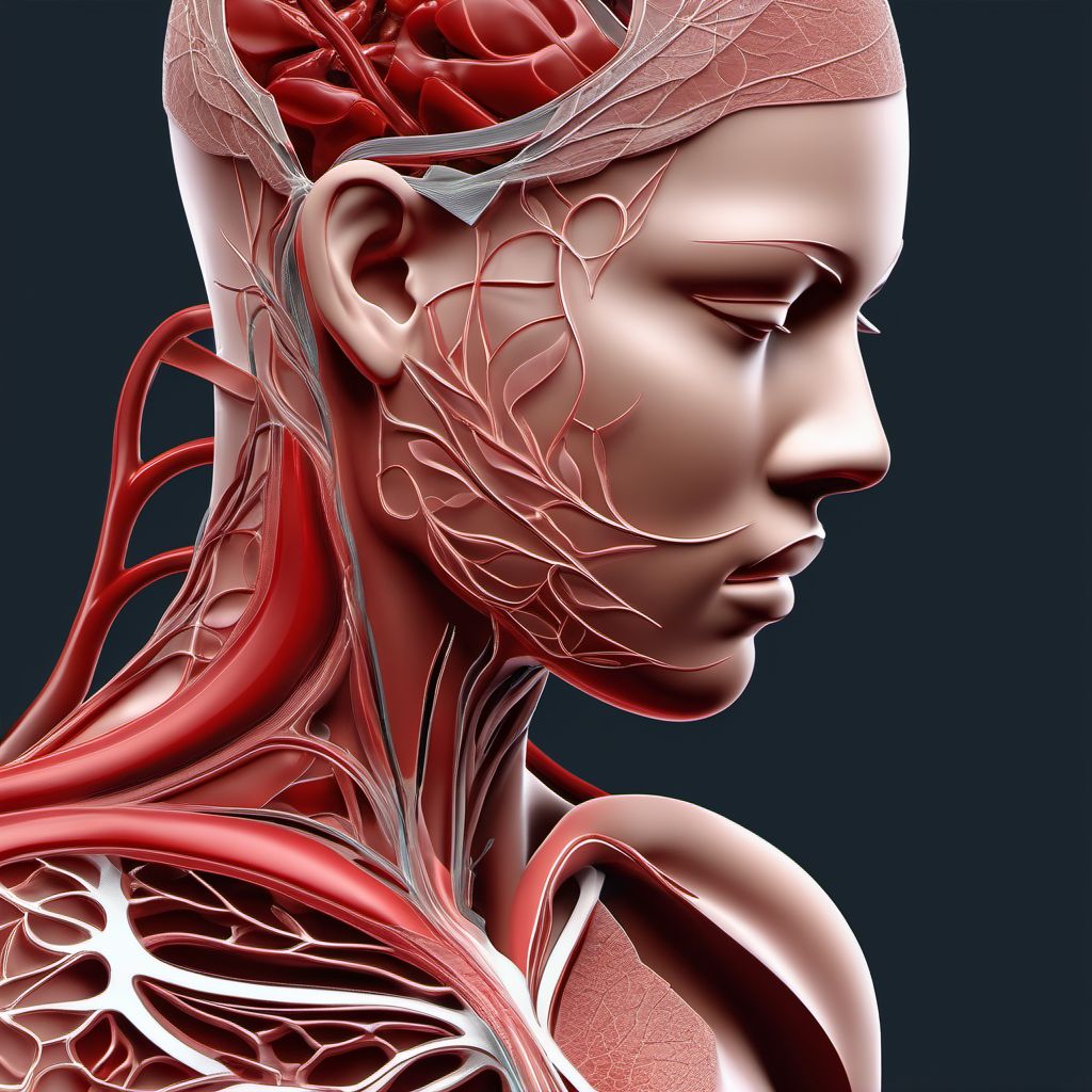 Minor laceration of innominate or subclavian artery digital illustration