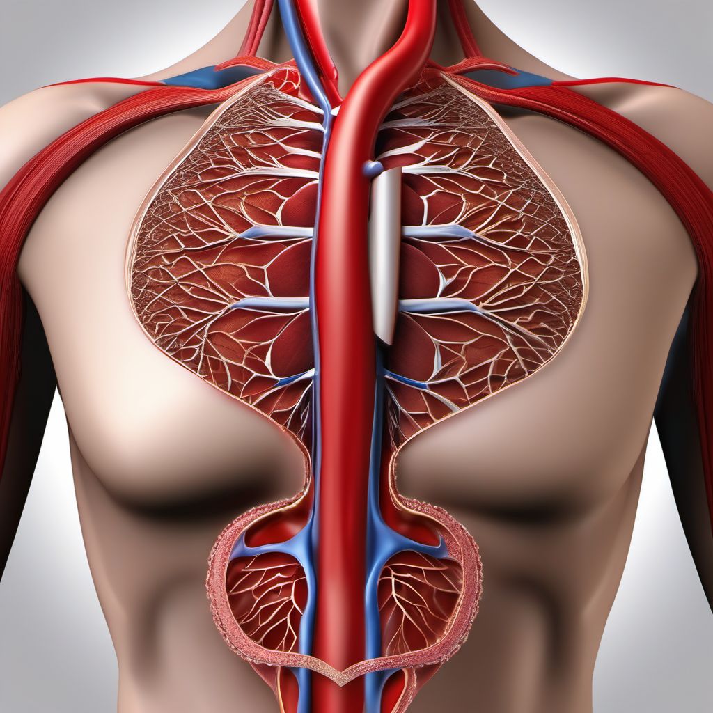 Minor laceration of unspecified innominate or subclavian artery digital illustration