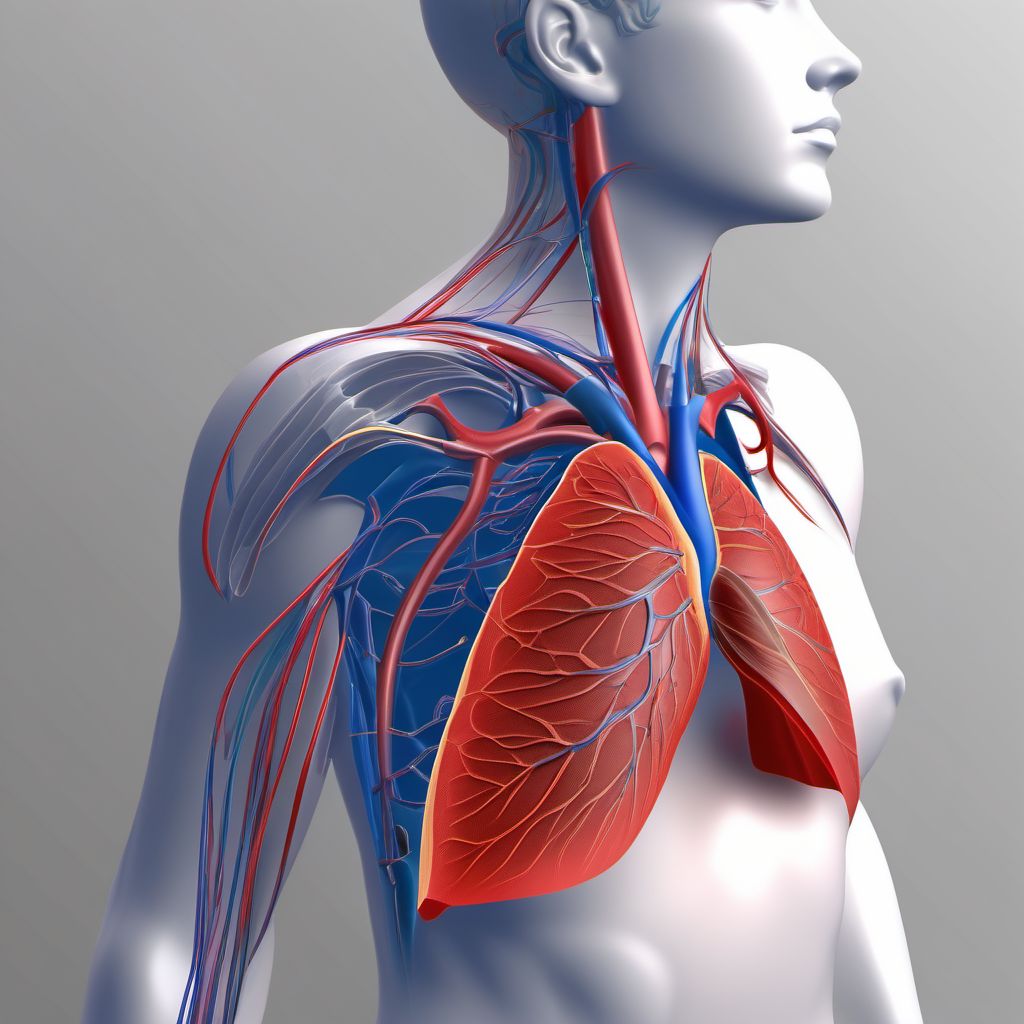 Unspecified injury of unspecified innominate or subclavian vein digital illustration