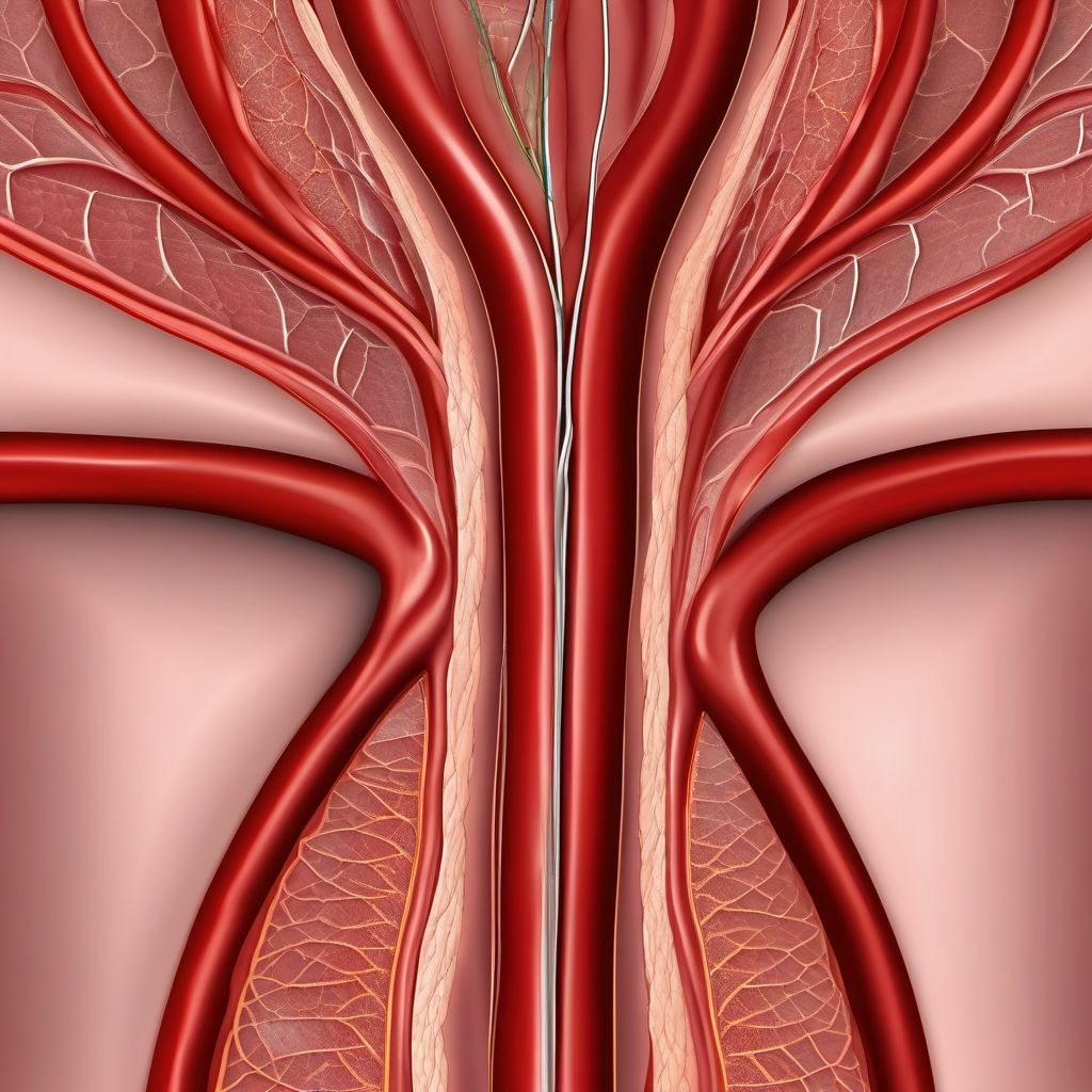 Minor laceration of unspecified innominate or subclavian vein digital illustration