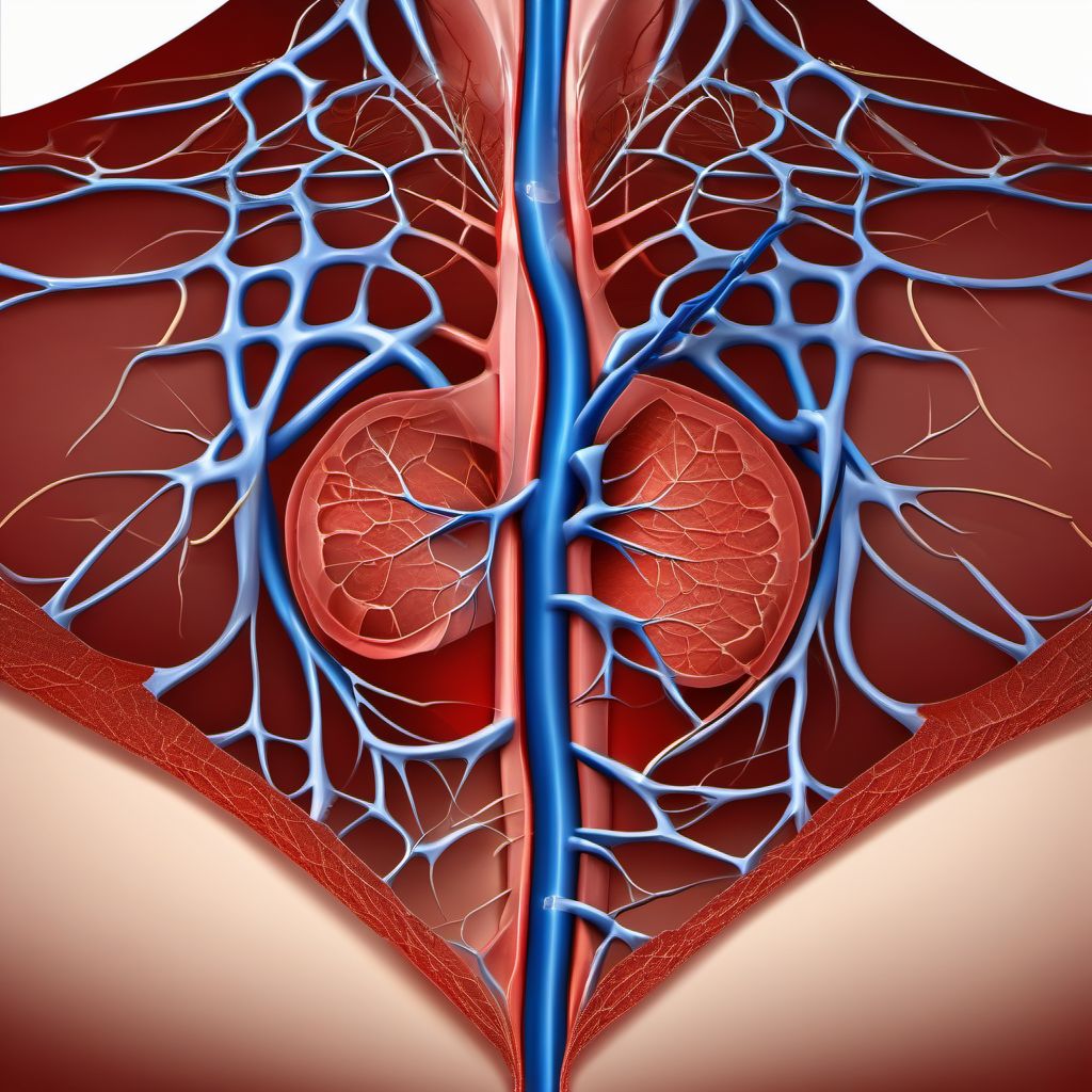 Major laceration of innominate or subclavian vein digital illustration