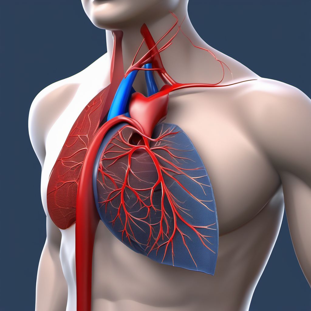 Major laceration of left innominate or subclavian vein digital illustration