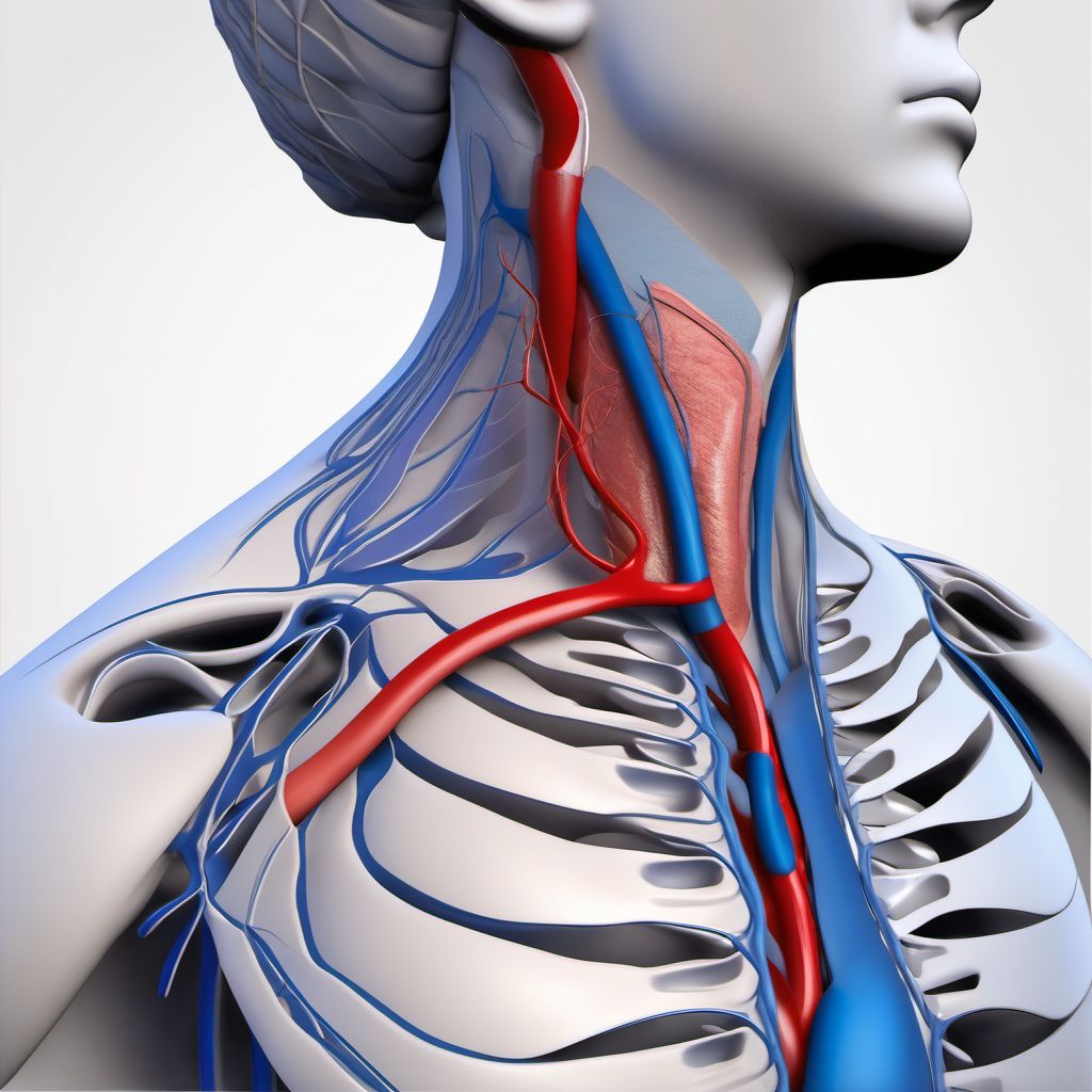 Major laceration of unspecified innominate or subclavian vein digital illustration