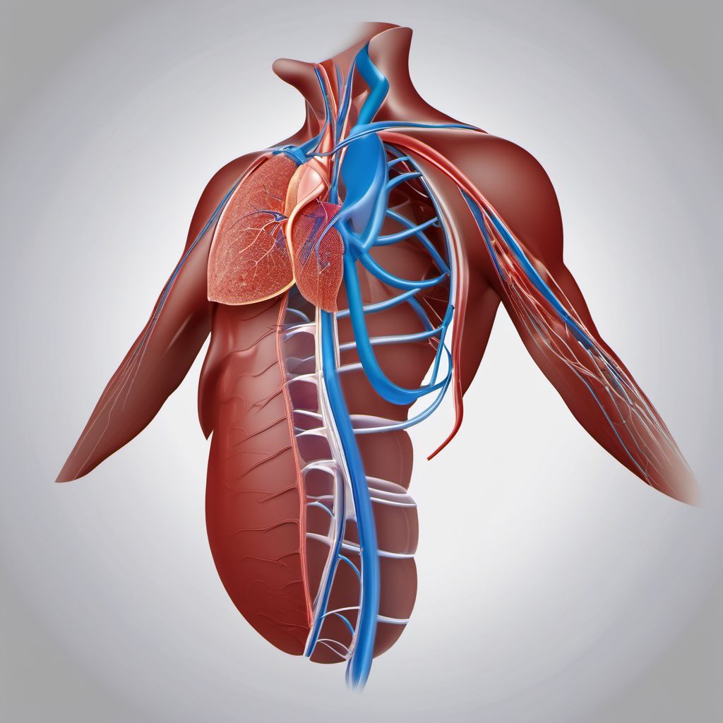 Other specified injury of right innominate or subclavian vein digital illustration