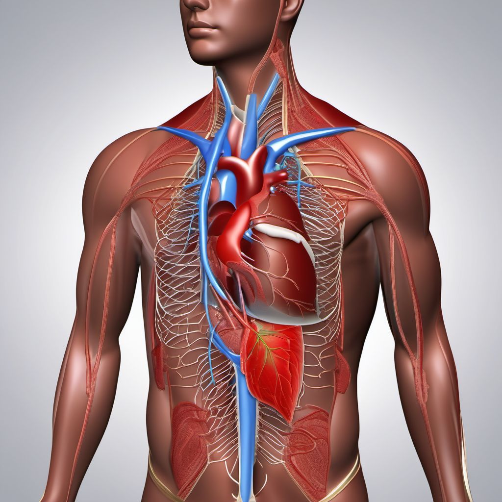 Other specified injury of left innominate or subclavian vein digital illustration